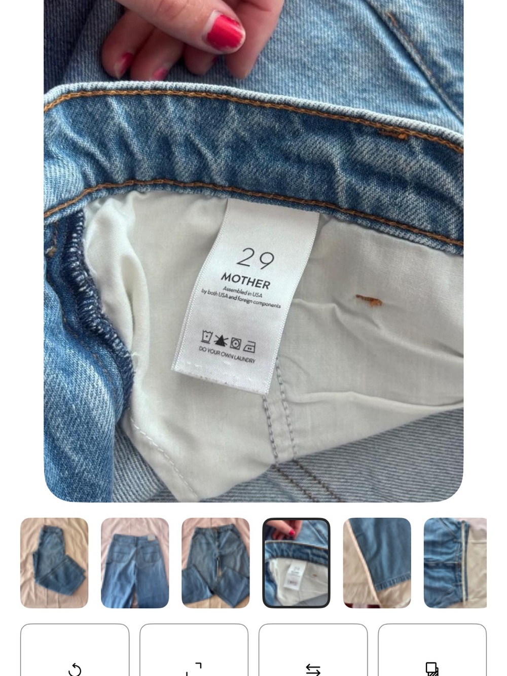 MOTHER Straight Leg Jeans in Light Blue Denim 29
